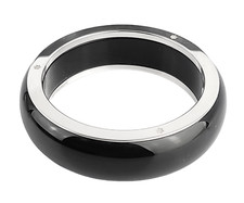 MONTBLANC STERLING SILVER WIDE BLACK RESIN BR...