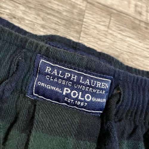 Polo Ralph Lauren Men Sleepwear XL Blue Plaid Pajama Pants Pockets Drawstring - Picture 2 of 8