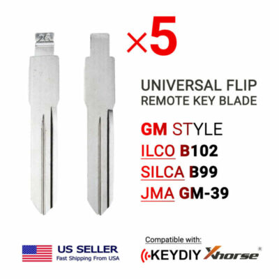 5x Flip Remote Key Blades for Xhorse Keydiy Remotes for GM Type B102 B99 GM-39