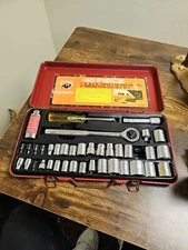 Vtg Buffalo 40 Piece 1/4 3/8 #230240 Drive Sae & Metric Combination Socket Set 