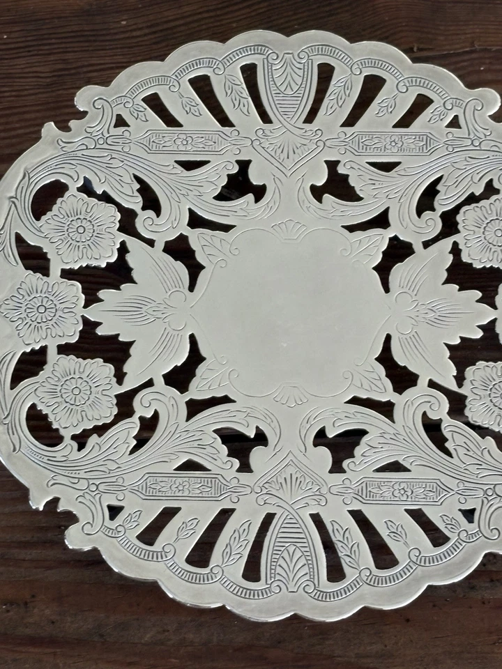 Remache de placa de plata Wallace vintage 6,25" patas #7321 Foto 4 de 4