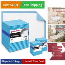 Economy Absorbency Medical Underpads 100 Pads Disposable 2-Ply Tissue Fill, 2...