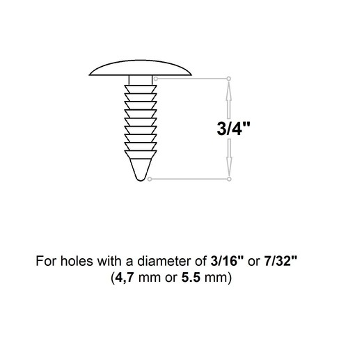 50 Pack Strapping Webbing Rivets White or Black 3/4