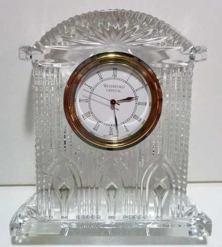 *VINTAGE* Waterford Crystal WESTMINSTER Desk / Mantle Clock 6 7/8" Made Ireland