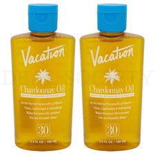 Vacation Chardonnay Oil Broad Spectrum SPF 30 Sunscreen Oil 3.4oz Lot of 2