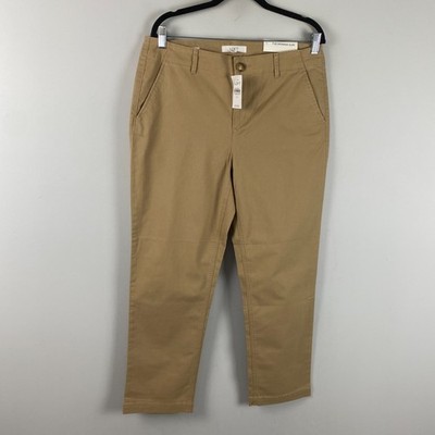 LOFT Monroe Slim Ankle Chino Pants Size 10 High Rise Tan