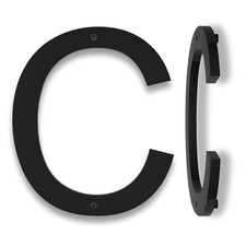 10 Inch Black Floating House Letter C   Large Modern Address Letter for Ou