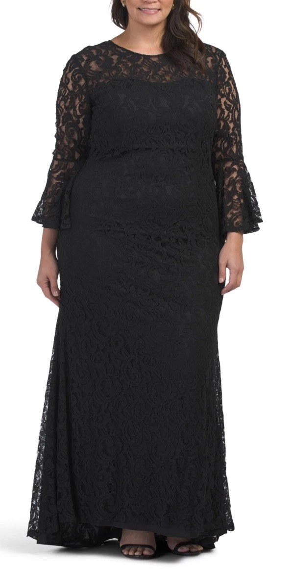 sachin and babi light blue dress Alex Evenings Women's Plus Size Tea Length Lace Mock Dress