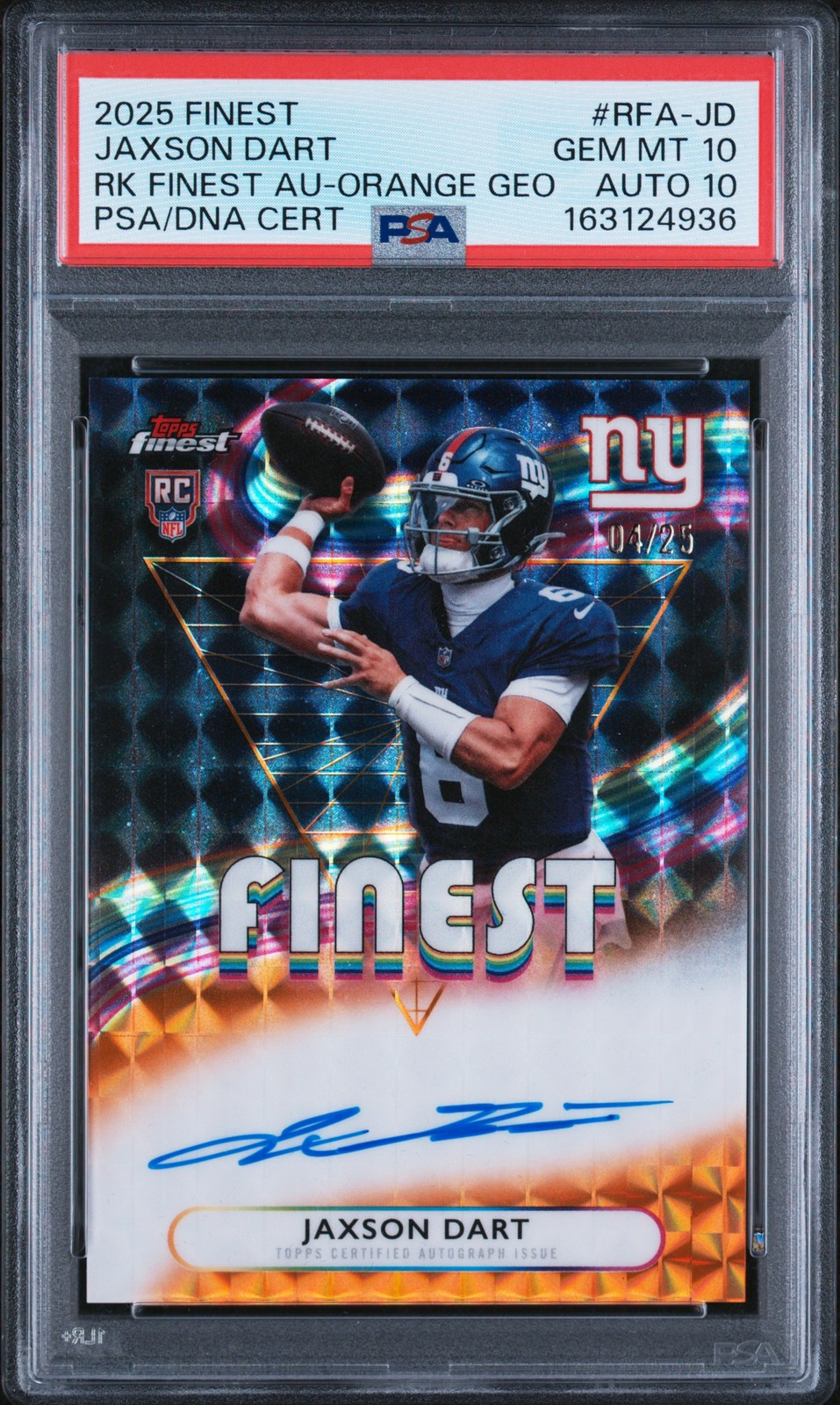 Jaxson Dart Topps Finest Rookie Finest Autographs #RFAJD Base