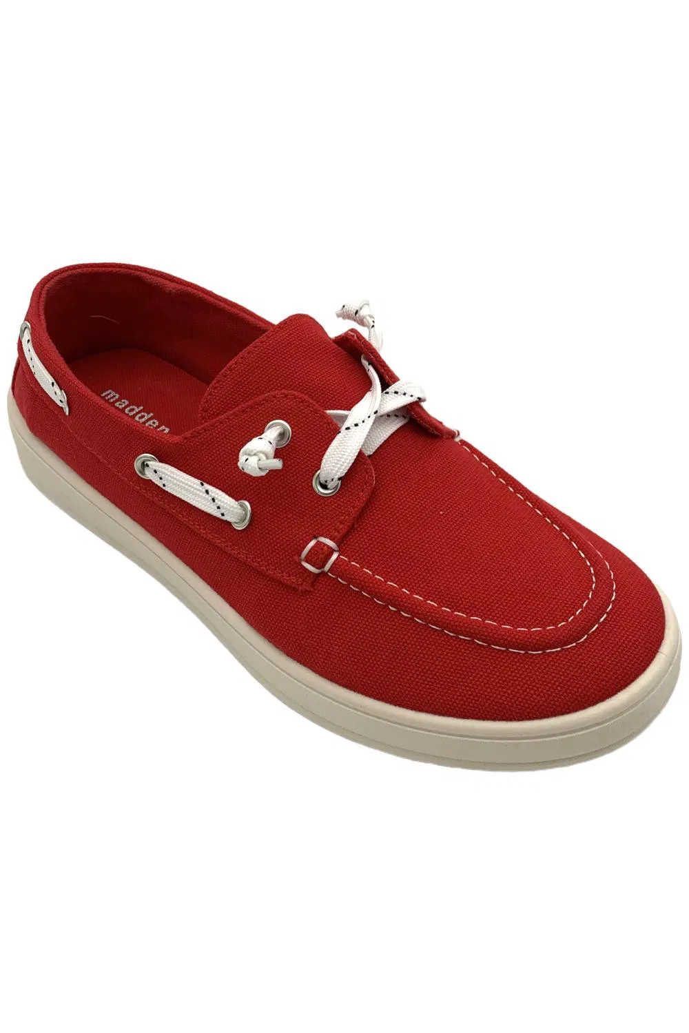 Madden Girl Women's Galley Slip-On Canvas Boat Loafer Red