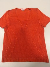 Per una orange knitted v neck jumper size 16
