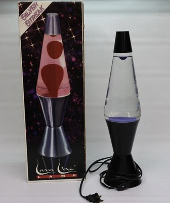 Vintage Lava Lite Lamp from the Silver Streak Black Base Purple