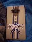 NFL DALLAS COWBOYS Wall Mounted Metal  Bottle Opener 5x10" Wood Plaque Football — photo 1