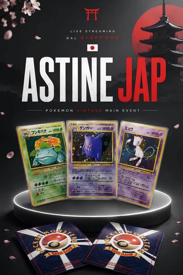 IN DIRETTA DA OSAKA (JAP) ASTINE POKEMON VINTAGE/NEW JAP!!! ASTE DA 1€