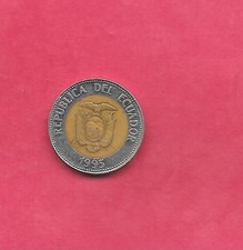 ECUADOR KM96 1995 100 SUCRES VF VERY FINE NICE OLDER BI-METAL COIN