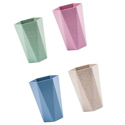 Bath Rinse Cup Green Rhombus Shape for Bathroom 4Pcs 5 x 7.5 x 10cm