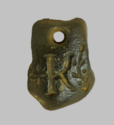 50 AD Ancient Carved Engraved Gemstone Pendant Medallion Amulet initial letter K