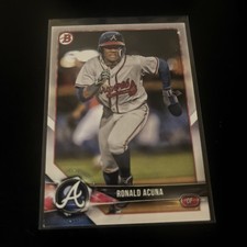 2018 RONALD ACUNA JR. Bowman Prospects ROOKIE Card #BP1 RC Atlanta Braves NRMT. rookie card picture