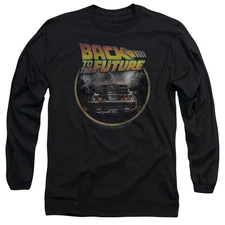 Back To The Future Back Mens Long Sleeve Shirt Black Black Officially Licensed