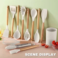 12 Pcs Premium Silicone Kitchen Utensil Set Heat Resistant Food Grade Cook Tools