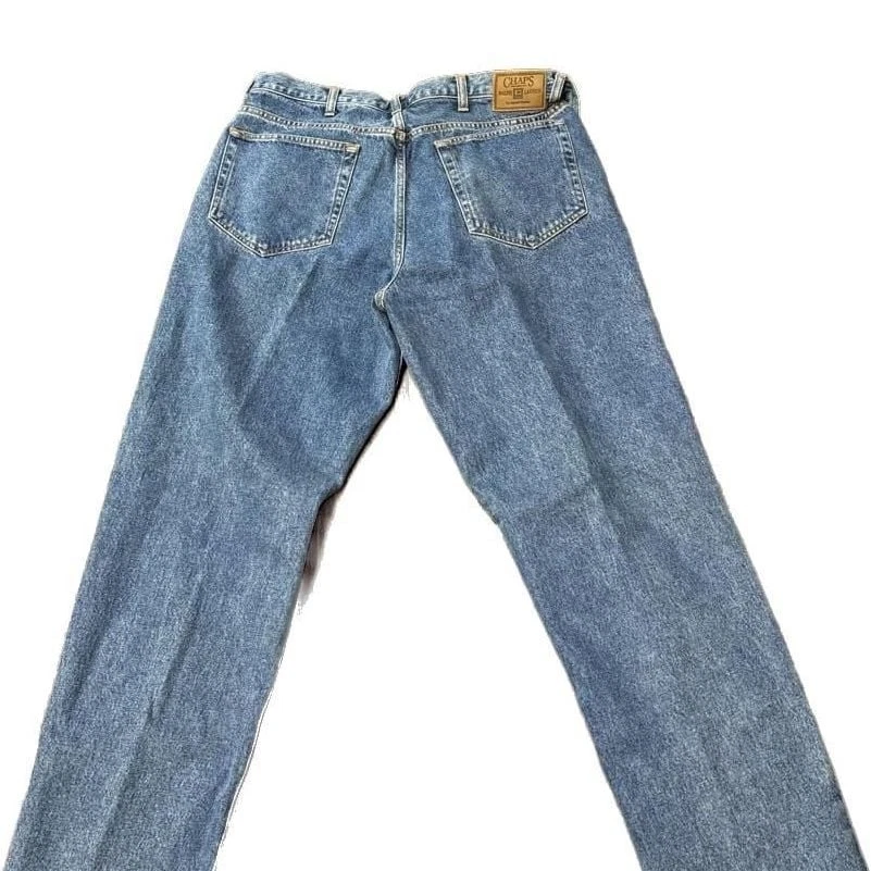 Vintage Chaps Ralph Lauren Men's Wash Blue Denim Jeans Straight Leg 38x32 - Image 4 of 4