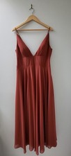 Jenny Yoo Brady Dress Terracotta Chiffon Size 14 Bridesmaid Maxi Gown