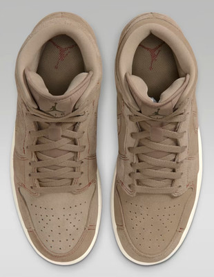 Rare Nike Air Jordan 1 Mid Suede Tan Beige Mens Shoes Sizes US 7-15 NEW