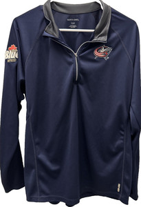 Columbus Blue Jackets Pullover, 1/4 Zip, LaBatts Blue Imported, Large, L/S