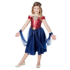 Rubie's Official Captain Marvel Girls Dress Multi 7-8 Years