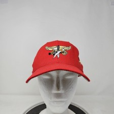 Vintage New Era Snapback Hat Red Bird Rifle Embroidered Mens 90s Made in USA L