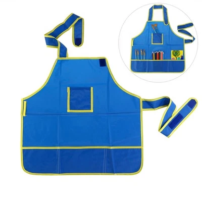 Tablier D'artiste Avec Poches De Peinture Blouse Pour Enfants Peignant Le - Photo 1/4