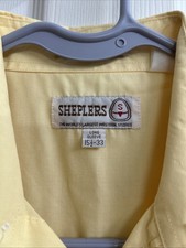 Sheplers Western Fashion Pearl Snap Yellow Long Sleeve Shirt Size M