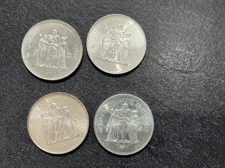 LOT 4 PIÈCES DE 50 FRANCS HERCULE ARGENT