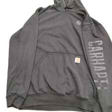 Carhartt Hoodie Men  s Size M Black Rain Defender Loose Fit Workwear Pockets