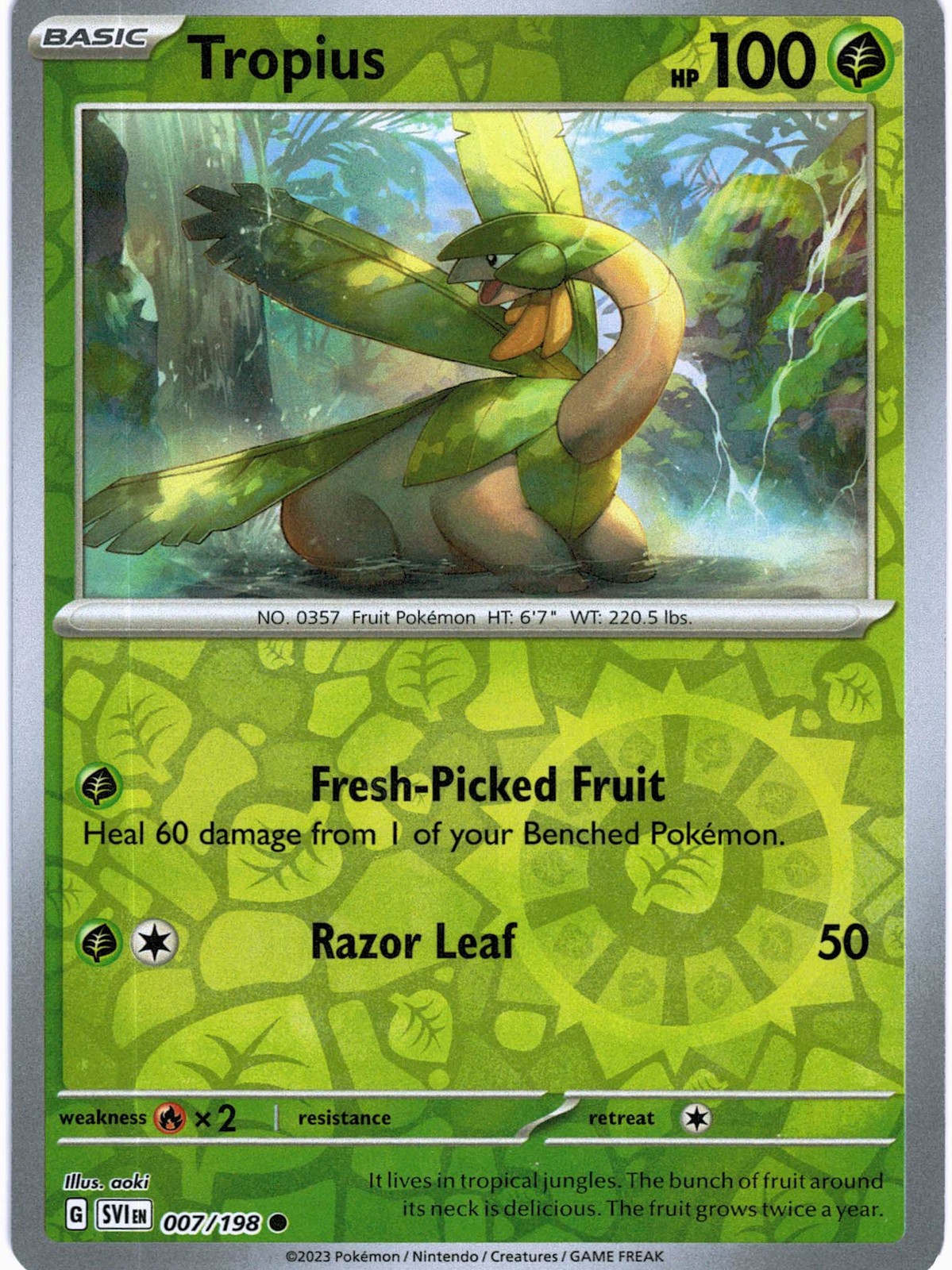 Tropius 007/198 Common SV01: Scarlet & Violet Base Set Pokemon Near Mint