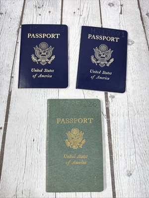 VINTAGE 1974 & 1982 US Passports LOT Of 3 Expired Collectible Set Travel History
