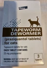 Tapeworm Dewormer (Praziquantel Tablets) for Cats and Kittens **3 Tablets**