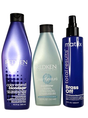 Redken Color Extend Blondage Shampoo Clear Moisture Conditioner Matrix Brass Off