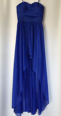 Robe Maxi Aidan Mattox Bleu Argenté - Coupe Haute-basse, Taille 2, Sans Manches, Neuf Sans étiquettes