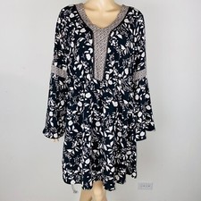 Maurices Dress Womens Pretty Lovely Floral Keyhole Back Bell Sleeves 0