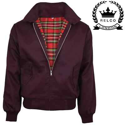 Relco Harrington Jacket Burgundy/Wine Tartan Lining Skin Mod/Ska/Northern  Soul