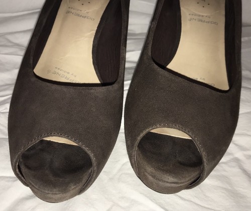 Rockport Brown Suede Sasha Peep Toe Pumps Size 9.5 4 Inch Heel Beautiful!! - Picture 2 of 11