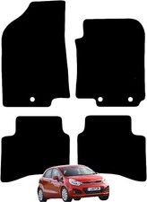Carsio Tailored Black Car Floor Mats Carpets For Kia Rio 2011 to 2017 3 Fixings