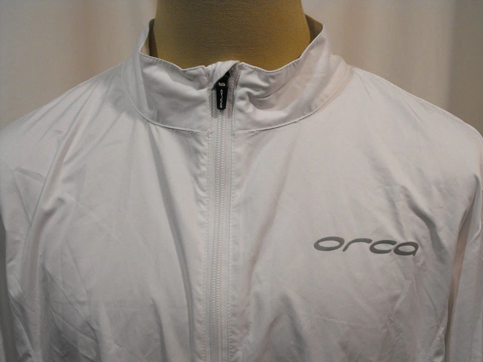 Chaqueta cortavientos ORCA blanca para hombre XL manga larga súper ligera Foto 2 de 4