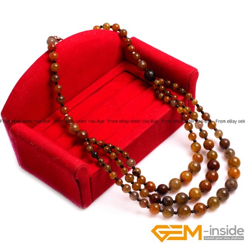 8-12mm Gemstone Round Beaded Fashion Long Necklace For Women 19 Inch Handmade AU - Foto 72 di 82