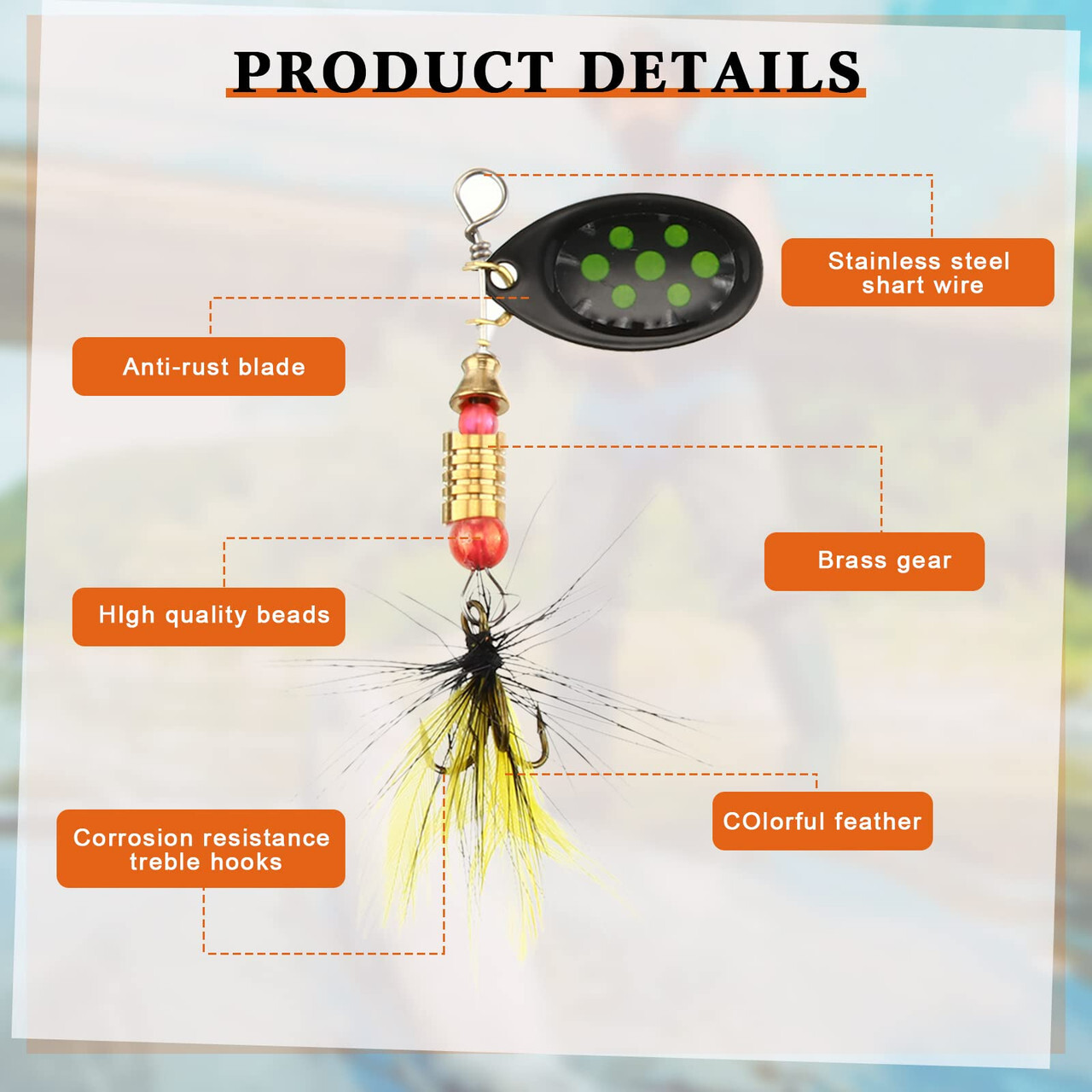 100 Pcs Fishing Lures Spinner Baits Metal Trout Lures Fishing Spinners and Spinn - Image 6