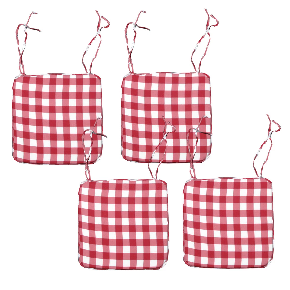 Red gingham chair cushions sales