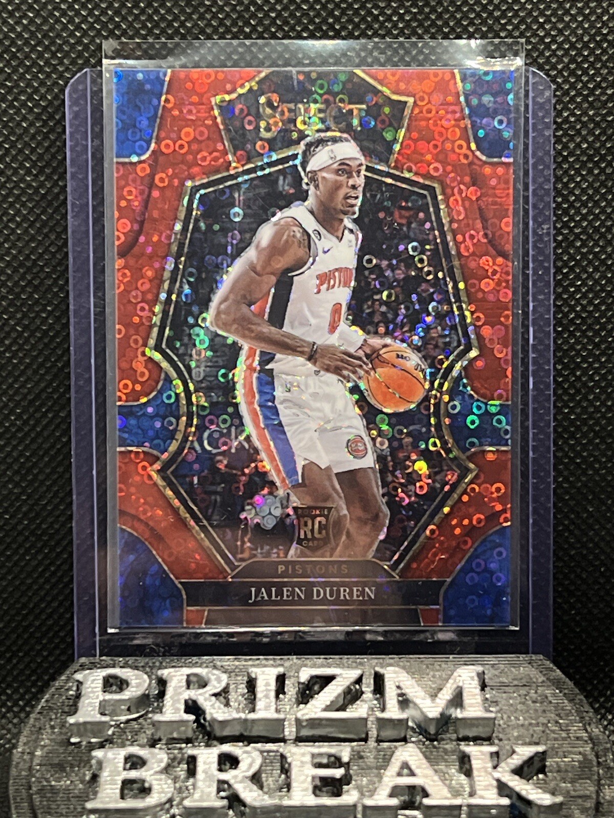 2022 Panini Select Jalen Duren Rookie RC Premier Level Red Disco Prizm /49 #176