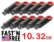 Lot 10 x SanDisk 32GB Cruzer Dial USB Flash Memory Pen Drive SDCZ57-032G 32 GB
