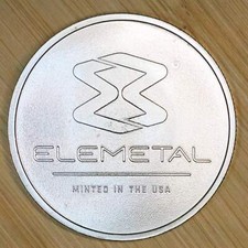 1 oz .999 Fine Silver Elemetal Round Ag Symbol 91.05 per troy oz